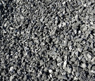 Calcined coke grain structure at close range